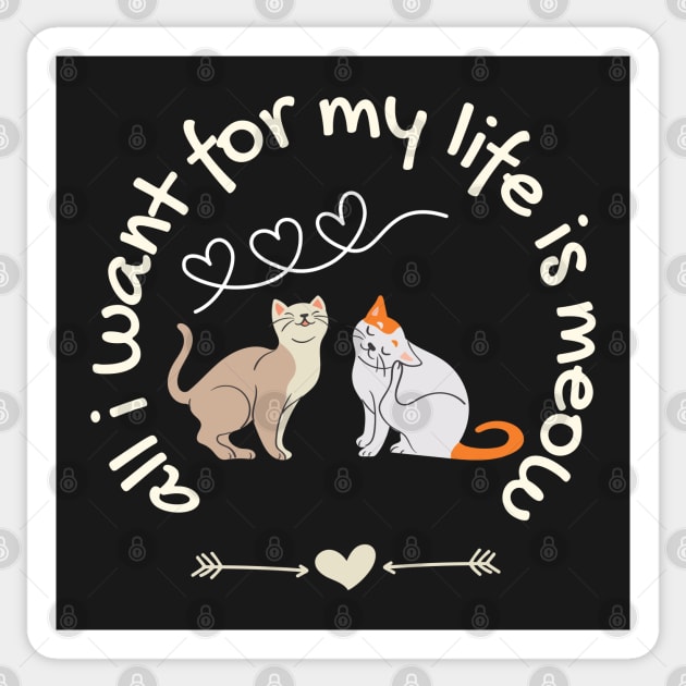 Meow loving Cats couple Sticker by O.M design